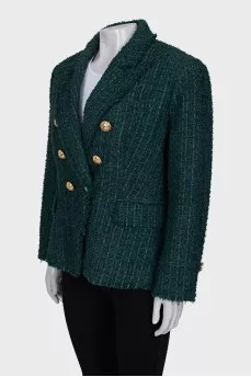 Fitted jacket with accent buttons