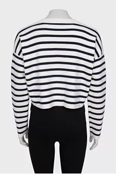 Striped jumper with embossed logo