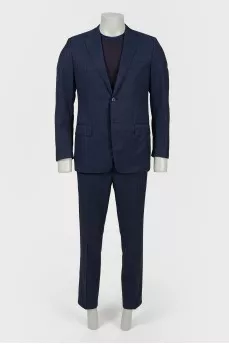 Dark blue men's wool suit