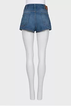 Denim shorts with flower embroidery