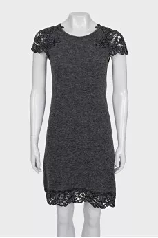 Gray dress with lace