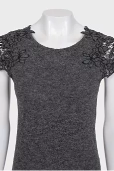 Gray dress with lace