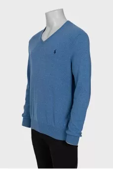 Men's blue wool pullover