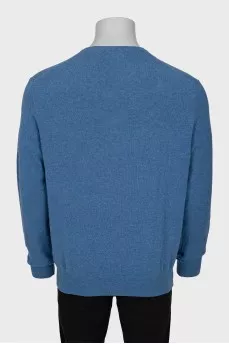 Men's blue wool pullover
