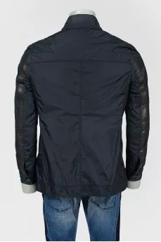 Jacket with leather inserts