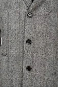 Gray coat in herringbone print