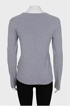 Gray long sleeve with embroidered logo