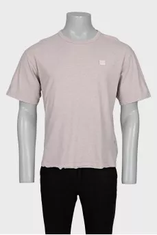 Men's straight-cut T-shirt with a patch