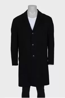 Men's straight-cut coat with pockets