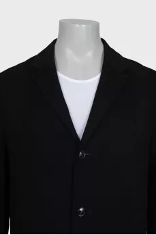 Men's straight-cut coat with pockets
