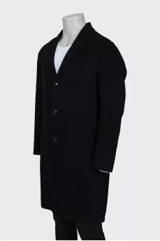 Men's straight-cut coat with pockets