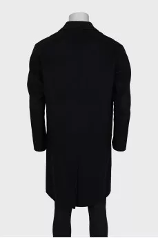 Men's straight-cut coat with pockets