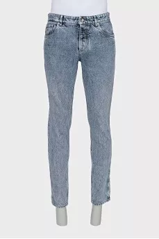 Мужские skinny fit джинсы на пуговицах