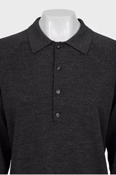 Merino wool long sleeve shirt with buttons