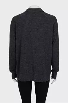 Merino wool long sleeve shirt with buttons