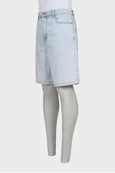 Men's denim shorts with brand logo