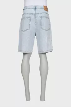 Men's denim shorts with brand logo
