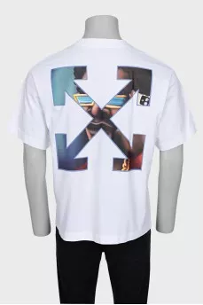 Men's T-shirt with a brand logo on the back