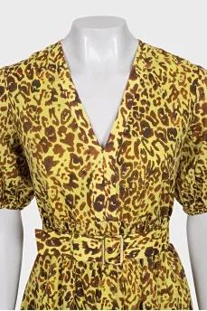 Fitted dress in animal print