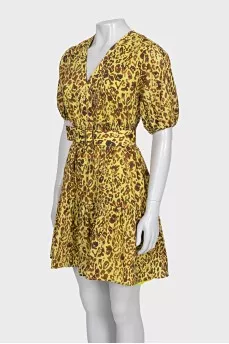 Fitted dress in animal print