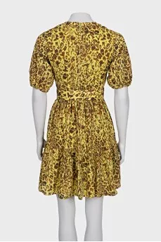 Fitted dress in animal print