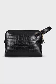 Men's embossed leather bag