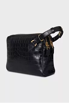 Men's embossed leather bag