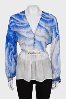 Silk blouse decorated with beads