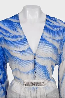 Silk blouse decorated with beads