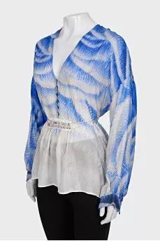 Silk blouse decorated with beads