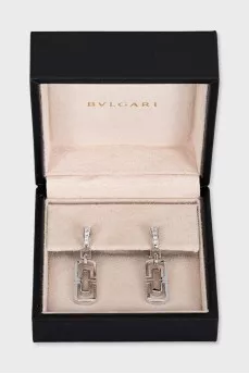 Parentesi white gold earrings