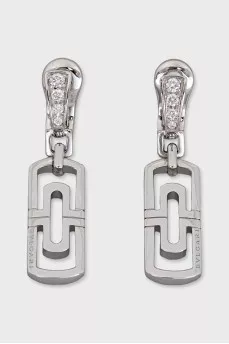 Parentesi white gold earrings