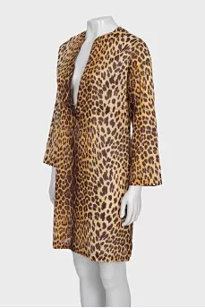 Animal print tie-up tunic
