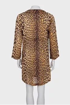 Animal print tie-up tunic