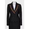 Black striped wool suit