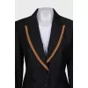 Black striped wool suit