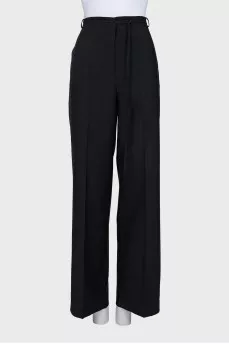 Straight-leg wool trousers with creases