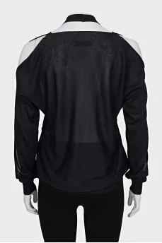 Sheer off-the-shoulder jumper