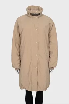 Long down jacket with a high collar