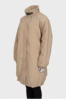 Long down jacket with a high collar