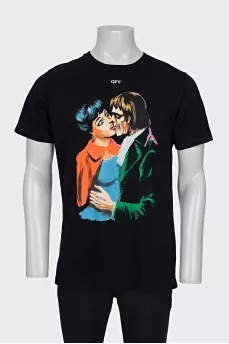 Men's T-shirt with a signature print on the back