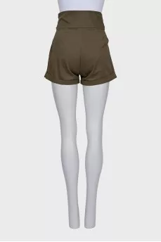 High-waisted drawstring shorts