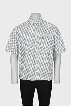 Men's short-sleeved printed shirt