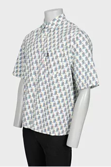 Men's short-sleeved printed shirt
