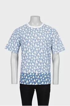 Men's blue printed t-shirt