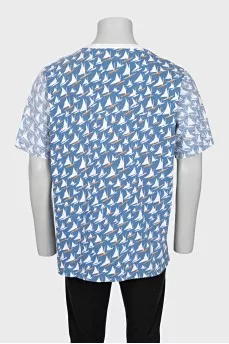 Men's blue printed t-shirt