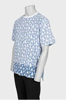 Men's blue printed t-shirt