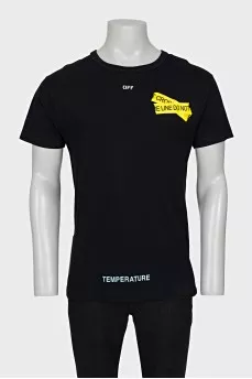 Men's T-shirt with yellow print