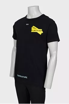 Men's T-shirt with yellow print