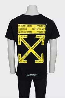 Men's T-shirt with yellow print